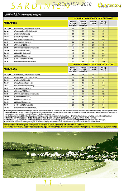 Oscar Reisen - Preiskatalog Sardinienprogramm von Tomm Everett